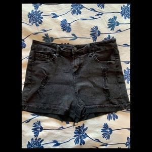 Size 10 celebrity pink  black distressed short.